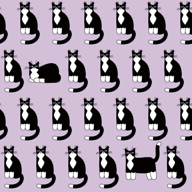 A0000180 – ハチワレ　おすわり – パープル