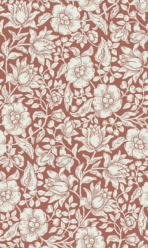 A0000924 – Petit flowers – エンジ