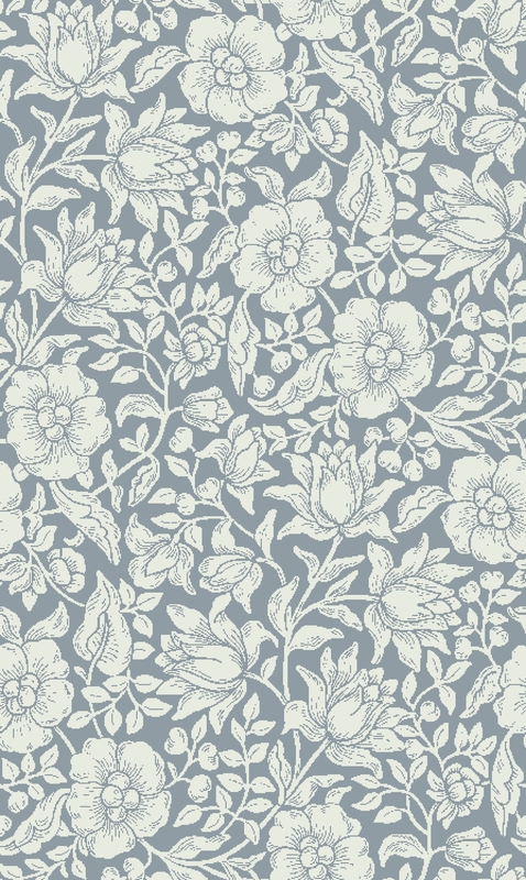 A0000921 – Petit flowers – ブルーグレー