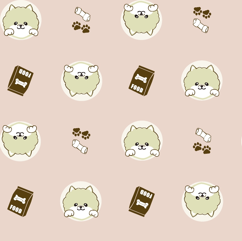 A0001399 – Dogタイプ別ポメラニアン – クリーム白×ピンク