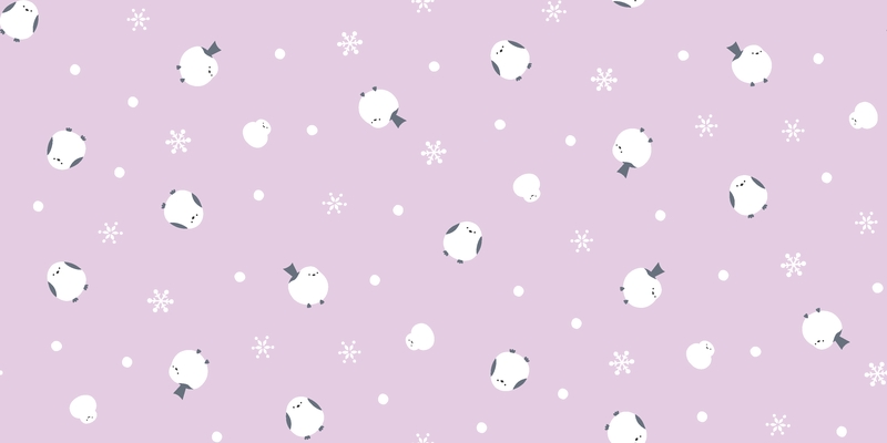 A0001942 – シマエナガと雪だるま – グレイッシュピンク