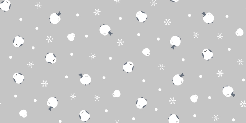 A0001946 – シマエナガと雪だるま – ライトグレー