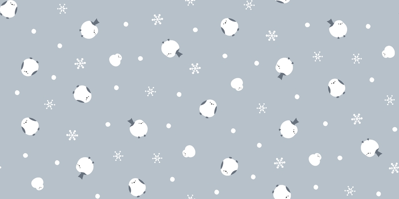 A0001947 – シマエナガと雪だるま – ブルーグレイ